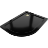 Mexen Flat Halbrunde Duschwanne Slim Rechts 100 x 80 cm, Schwarz, Siphon Gold - 41708010P-G