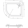 Mexen Flat Halbrunde Duschwanne Slim Rechts 100 x 80 cm, Schwarz, Siphon Gold - 41708010P-G