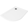 Mexen Flat ημικυκλική ντουζιέρα slim δεξιά 90 x 80 cm, λευκό, σιφόνι μαύρο - 41108090P-B