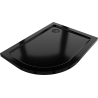 Mexen Flat Ημικυκλική καμπίνα ντους Slim δεξιά 90 x 80 cm, μαύρη, σιφόνι μαύρο