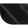 Mexen Flat puolipyöreä suihkualusta slim oikea 100 x 80 cm, musta, musta sifoni - 41708010P-B