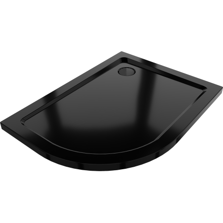 Mexen Flat dušialus poolringik slim parem 100 x 90 cm, must, sifoon must - 41709010P-B