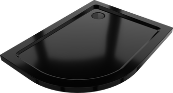 Mexen Flat piatto doccia semitondo slim destro 100 x 90 cm, nero, sifone nero - 41709010P-B