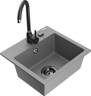 Mexen Milo lavello in granito ad 1 vasca con miscelatore Telma, grigio - 6505-71-670200-70-B