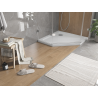 Mexen Flat receveur de douche pentagonal slim 80 x 80 cm, blanc, siphon chromé - 41P108080