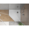 Mexen Flat λεπτή πενταγωνική βάση ντους 80 x 80 cm, λευκό, σιφόνι χρώμιο - 41P108080
