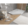 Mexen Flat πενταγωνικό ντους slim δεξί 90 x 80 cm, λευκό, σιφόνι χρώμιο - 41P108090R