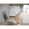 Mexen Flat πενταγωνικό ντους slim δεξί 90 x 80 cm, λευκό, σιφόνι χρώμιο - 41P108090R