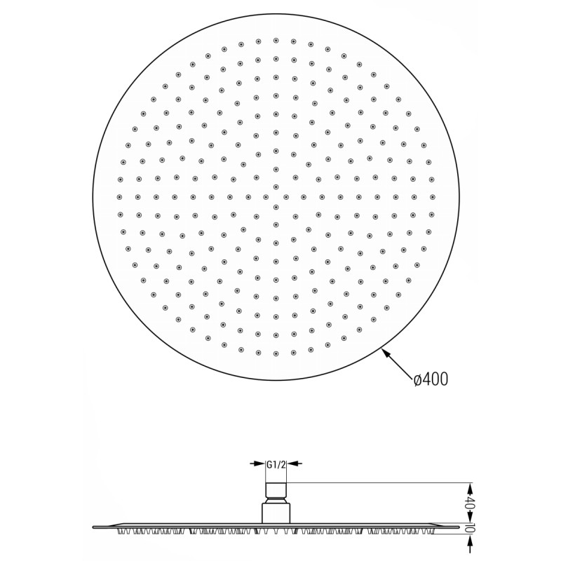 Mexen Slim vihmadušš 40 cm, must - 79240-70