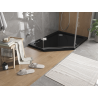 Mexen Flat fünfeckige Duschwanne Slim rechts 100 x 90 cm, schwarz, Siphon chrom - 41P709010R