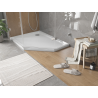 Mexen Flat πενταγωνικό ντους slim αριστερό 100 x 90 cm, λευκό, σιφόνι χρωμέ - 41P109010L