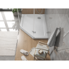 Mexen Flat πενταγωνικό ντους slim αριστερό 100 x 90 cm, λευκό, σιφόνι χρωμέ - 41P109010L