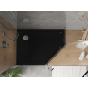 Mexen Flat pentagonalduschhörna slim vänster 100 x 80 cm, svart, krom avlopp - 41P708010L