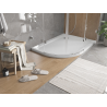 Mexen Flat receveur de douche demi-circulaire slim droit 120 x 80 cm, blanc, siphon chromé - 41108012P