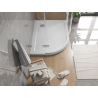 Mexen Flat piatto doccia semicircolare slim destro 120 x 80 cm, bianco, sifone cromato - 41108012P