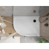Mexen Flat receveur de douche semi-circulaire slim droit 120 x 80 cm, blanc, siphon noir - 41108012P-B