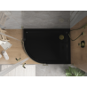 Mexen Flat pusapaļš dušas pamatne slim, labais 100 x 80 cm, melns, sifons zelta - 41708010P-G