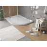 Mexen Flat receveur de douche semi-circulaire slim gauche 120 x 90 cm, blanc, siphon chromé - 41109012L