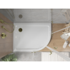 Mexen Flat receveur de douche semi-circulaire slim gauche 90 x 80 cm, blanc, bonde dorée - 41108090L-G