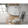 Mexen Flat receveur de douche semi-circulaire slim gauche 90 x 80 cm, blanc, bonde dorée - 41108090L-G