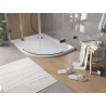 Mexen Flat polkrožni tuš slim levi 120 x 90 cm, bel, črn sifon - 41109012L-B