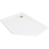 Mexen Flat pentagonāls dušas paliktnis slim kreisais 100 x 80 cm, balts, sifons zelta - 41P108010L-G