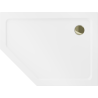 Mexen Flat base de duche pentagonal slim direita 100 x 80 cm, branco, sifão dourado - 41P108010R-G