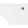 Mexen Flat brodzik pięciokątny slim prawy 100 x 80 cm, biały, syfon złoty - 41P108010R-G