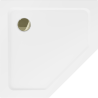 Mexen Flat plato de ducha pentagonal slim 100 x 100 cm, blanco, sifón dorado - 41P101010-G