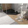 Mexen Flat brodzik pięciokątny slim lewy 90 x 80 cm, czarny, syfon złoty - 41P708090L-G
