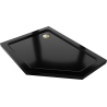 Mexen Flat brodzik pięciokątny slim lewy 100 x 80 cm, czarny, syfon złoty - 41P708010L-G