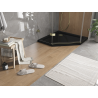 Mexen Flat brodzik pięciokątny slim 90 x 90 cm, czarny, syfon złoty - 41P709090-G