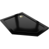 Mexen Flat brodzik pięciokątny slim lewy 100 x 90 cm, czarny, syfon złoty - 41P709010L-G