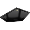 Mexen Flat brodzik pentagonal slim derecho 100 x 90 cm, negro, sifón dorado - 41P709010R-G