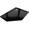 Mexen Flat piatto doccia pentagonale slim destro 100 x 90 cm, nero, sifone dorato - 41P709010R-G