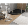 Mexen Flat Fünfeck-Duschwanne Slim rechts 100 x 90 cm, schwarz, goldener Siphon - 41P709010R-G