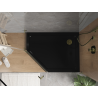Mexen Flat brodzik pentagonal slim derecho 100 x 90 cm, negro, sifón dorado - 41P709010R-G