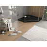 Mexen Flat brodzik pięciokątny slim 100 x 100 cm, czarny, syfon złoty - 41P701010-G
