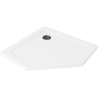 Mexen Flat receveur de douche pentagonal slim 80 x 80 cm, blanc, siphon noir - 41P108080-B
