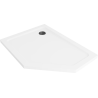 Mexen Flat brodzik pięciokątny slim lewy 90 x 80 cm, biały, syfon czarny - 41P108090L-B