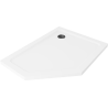 Mexen Flat receveur de douche pentagonal slim droit 100 x 80 cm, blanc, siphon noir - 41P108010R-B
