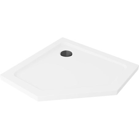 Mexen Flat brodzik pięciokątny slim 90 x 90 cm, biały, syfon czarny - 41P109090-B