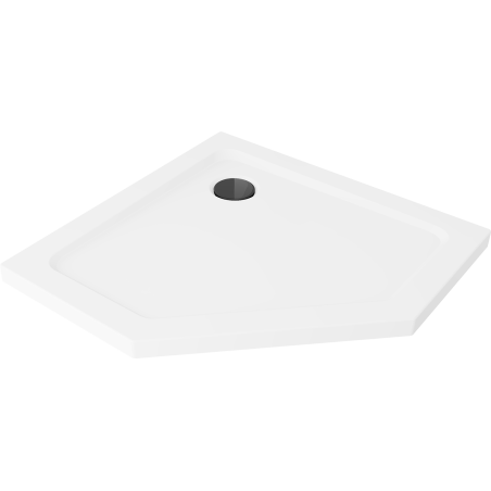Mexen Flat viie nurgaga dušialus, slim 90 x 90 cm, valge, must sifoon - 41P109090-B
