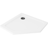 Mexen Flat pentagonal slim shower tray 90 x 90 cm, white, black siphon - 41P109090-B