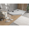 Mexen Flat brodzik pięciokątny slim prawy 100 x 90 cm, biały, syfon czarny - 41P109010R-B
