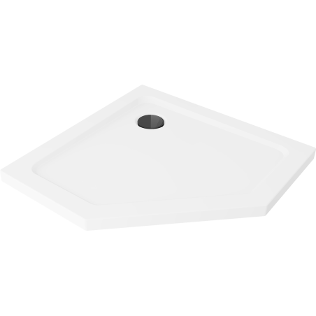 Mexen Flat brodzik pięciokątny slim 100 x 100 cm, biały, syfon czarny - 41P101010-B