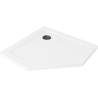 Mexen Flat brodzik pięciokątny slim 100 x 100 cm, biały, syfon czarny - 41P101010-B