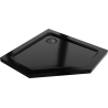 Mexen Flat brodzik pięciokątny slim 80 x 80 cm, czarny, syfon czarny - 41P708080-B