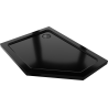 Mexen Flat pentagonal slim left shower tray 90 x 80 cm, black, black siphon - 41P708090L-B