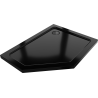 Mexen Flat slim pentagonal shower tray right 90 x 80 cm, black, black siphon - 41P708090R-B